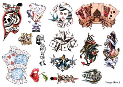 Pin Up temporary Tattoos Sheet Tattoos temporary 